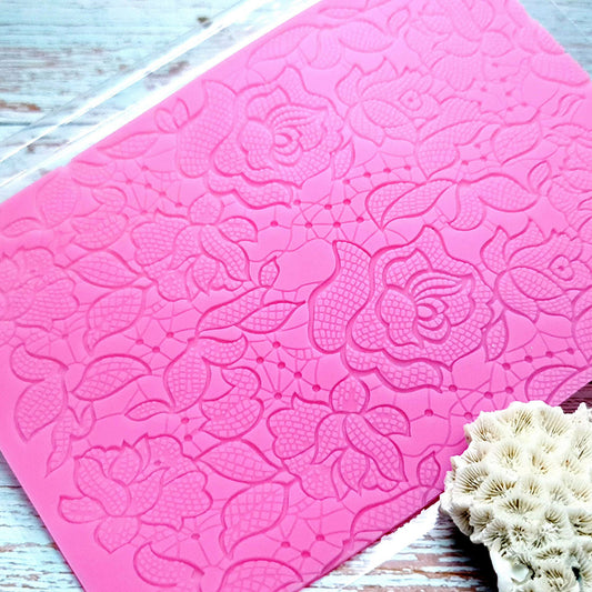 Silicone Texture - “Large Flowers Net Lace”