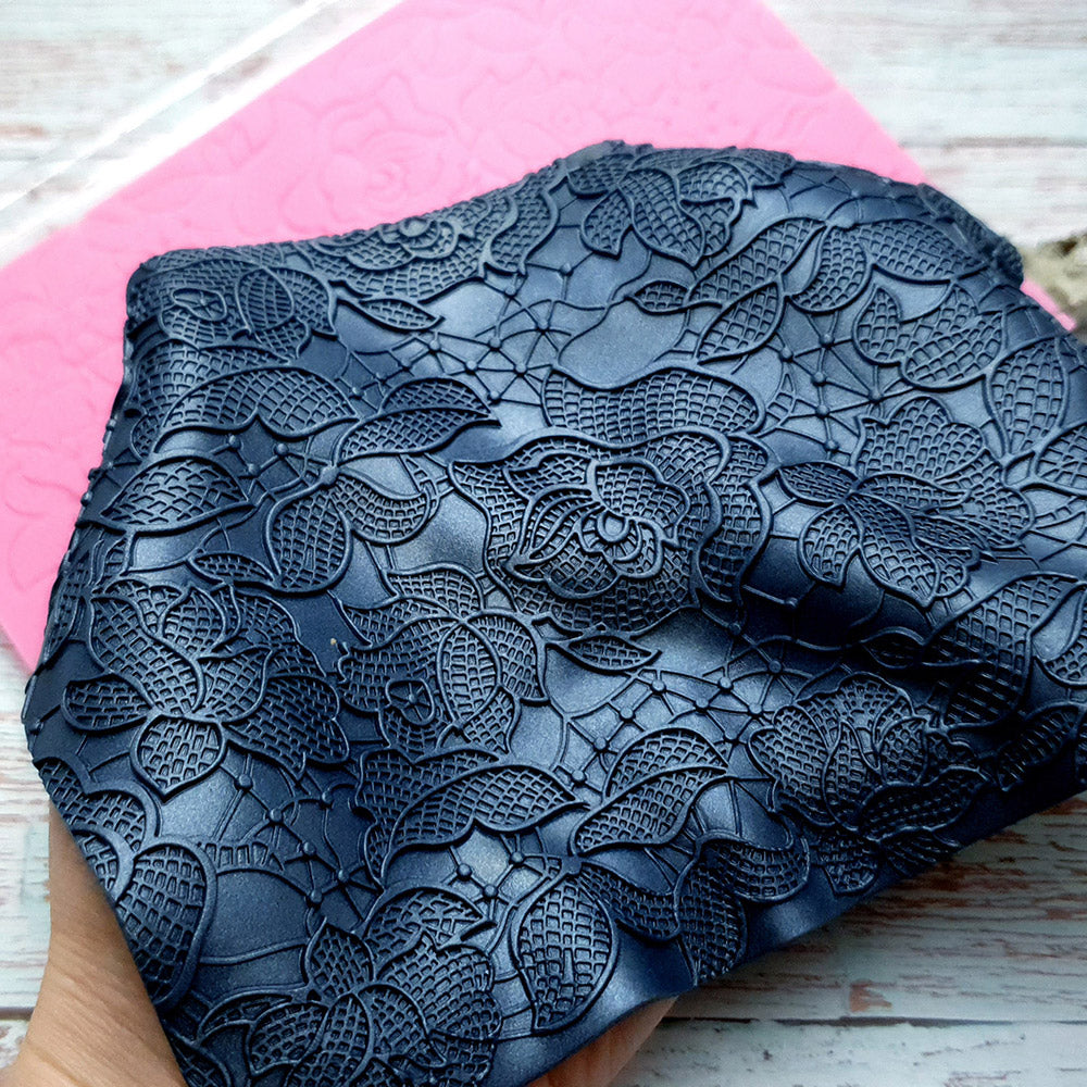 Silicone Texture - “Large Flowers Net Lace”