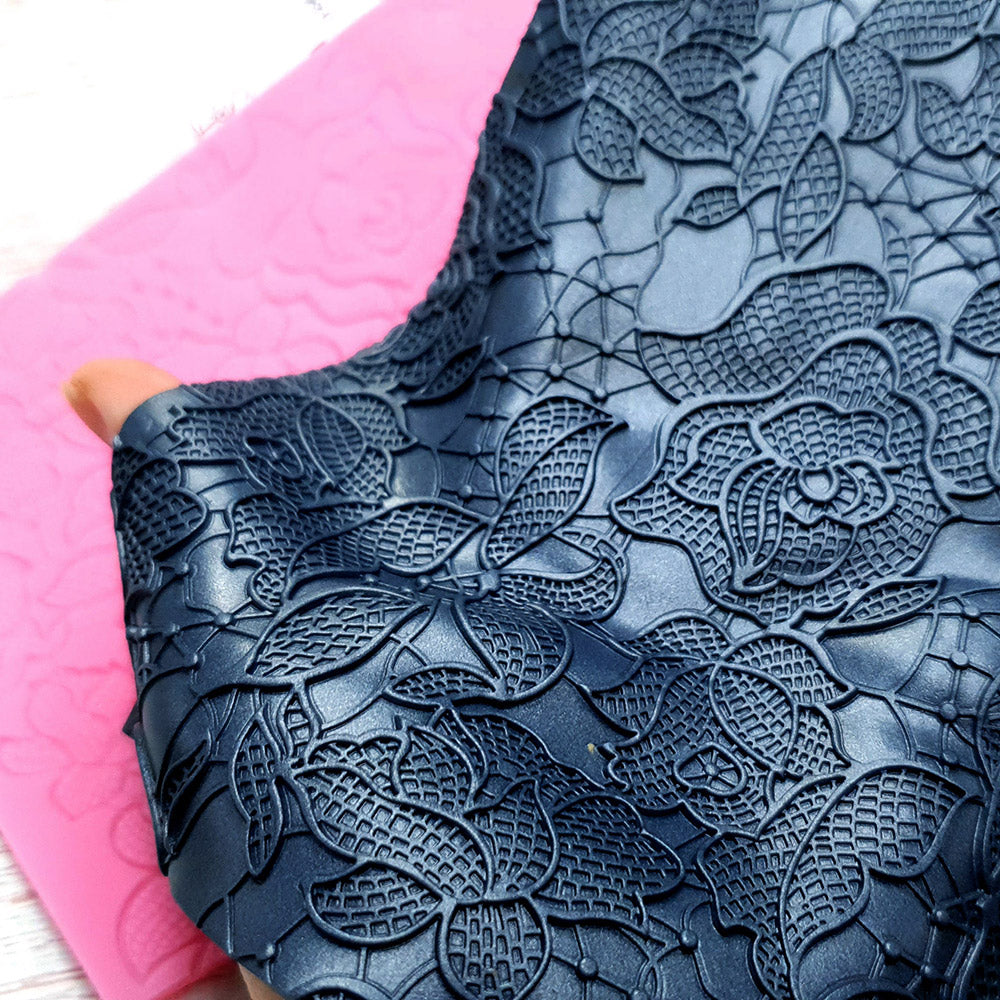 Silicone Texture - “Large Flowers Net Lace”