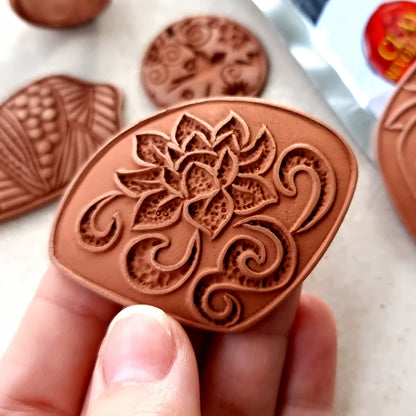 Silicone Texture - Large Cloisonne Enamel - Flowers