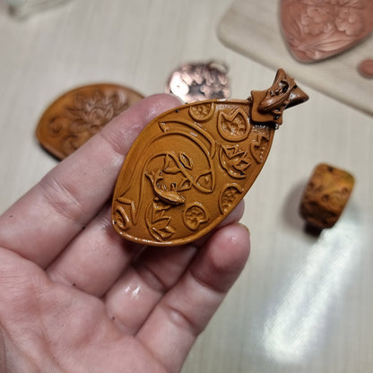 Silicone Texture - Cloisonne Enamel Pendants #3