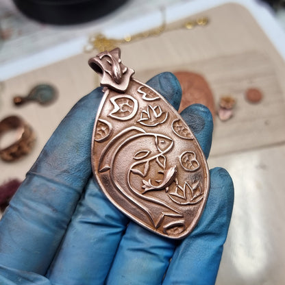 Silicone Texture - Cloisonne Enamel Pendants #3