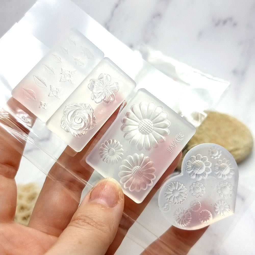 Flowers and Leafs - Set of 4 Clear Silicone Molds