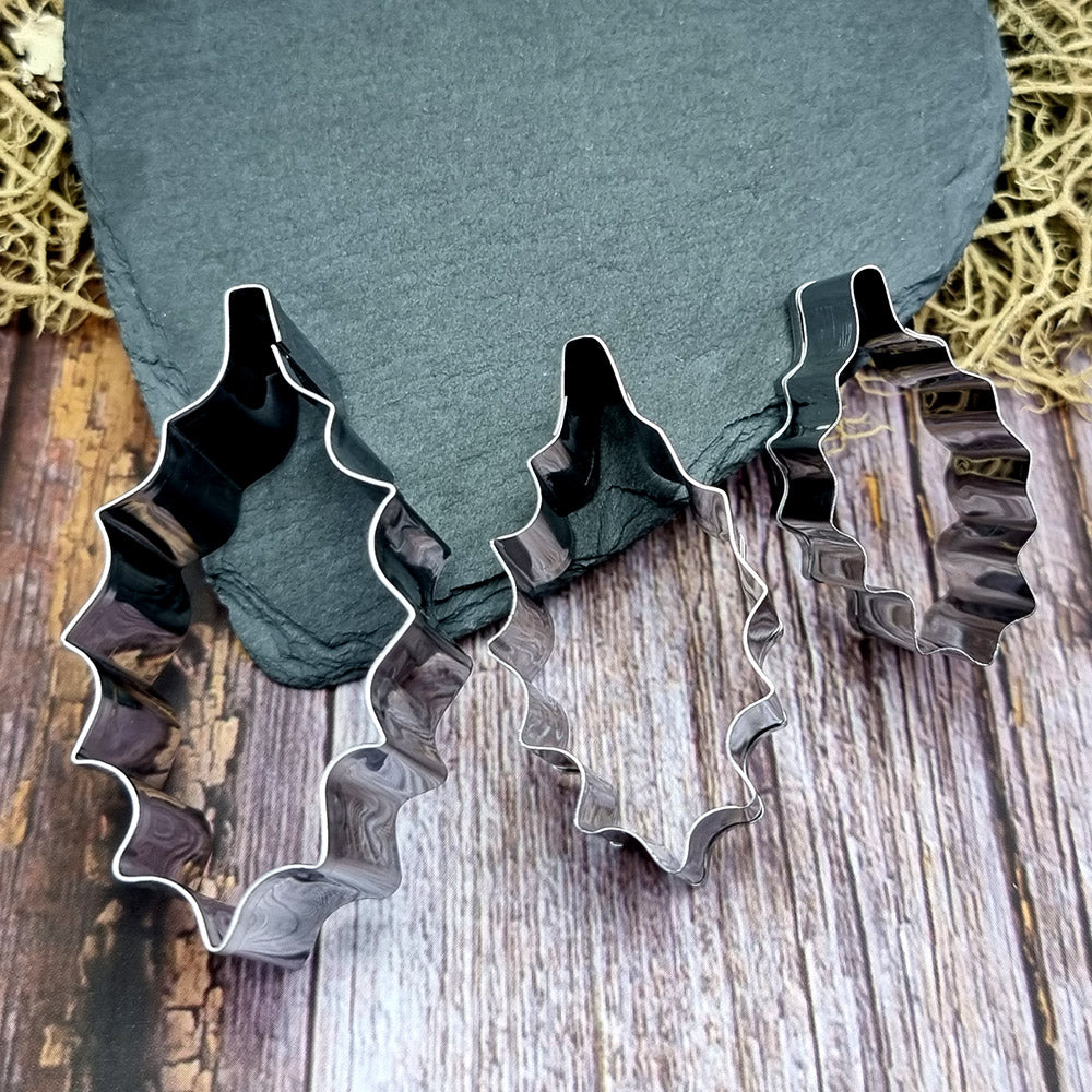 Set Of 3 Cutters Of Poinsettia Leafs