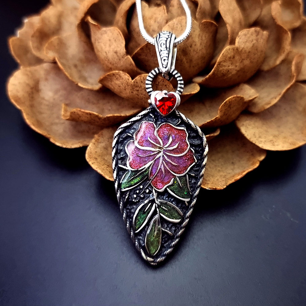 Silicone Texture - Large Cloisonne Enamel - Flowers