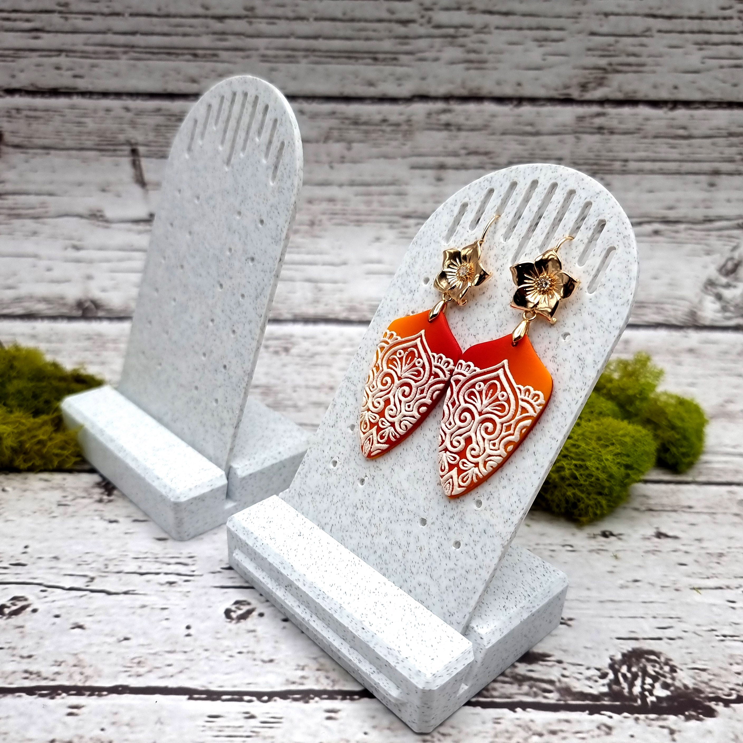 Tilt Display for Earrings - White Marble Display for Earrings SweetyBijou Tools   