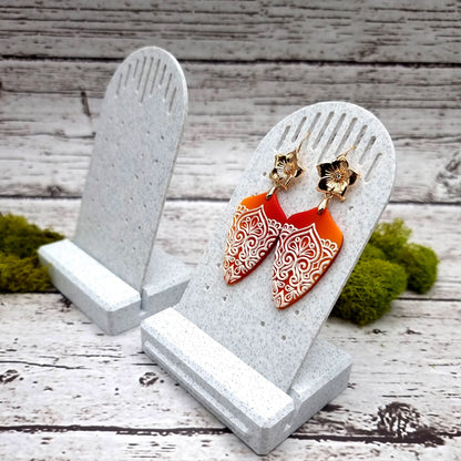 Tilt Display for Earrings - White Marble Display for Earrings SweetyBijou Tools   