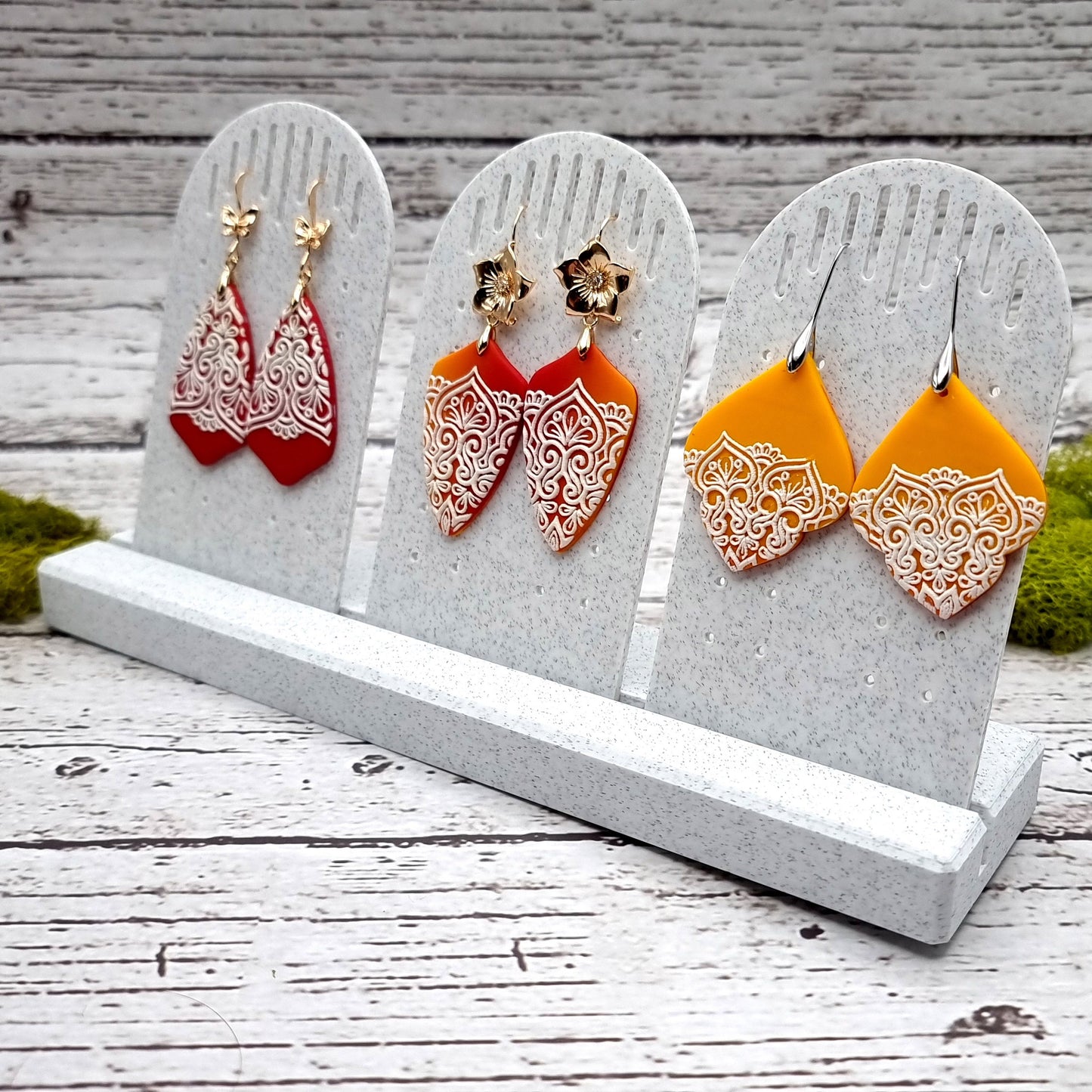 Long Display for Earrings - White Marble Display for Earrings SweetyBijou Tools   