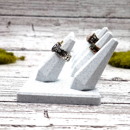 9 Fingers for Large Rings Display - White Marble Display for Rings SweetyBijou Tools   