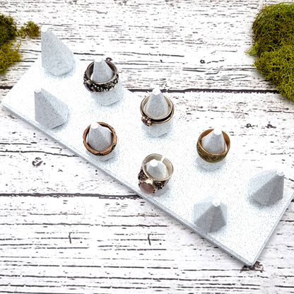 9 Fingers Display for Rings (Vertical) - White Marble Display for Rings SweetyBijou Tools   