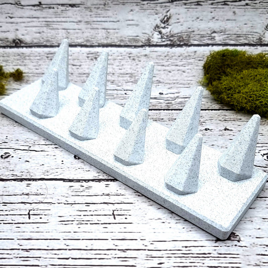 9 Fingers - Tilt Display for Rings - White Marble Display for Rings SweetyBijou Tools   
