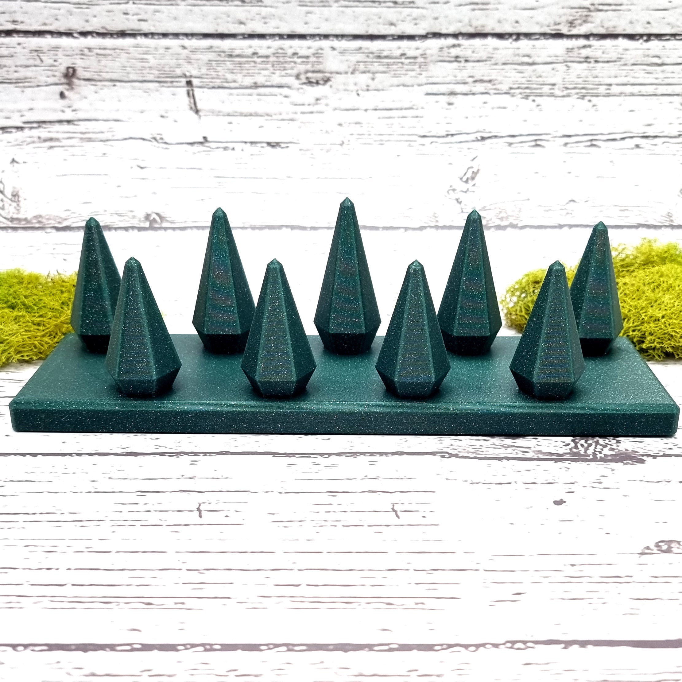 9 Fingers Display for Rings (Vertical) - Alpine Green Display for Rings SweetyBijou Tools   