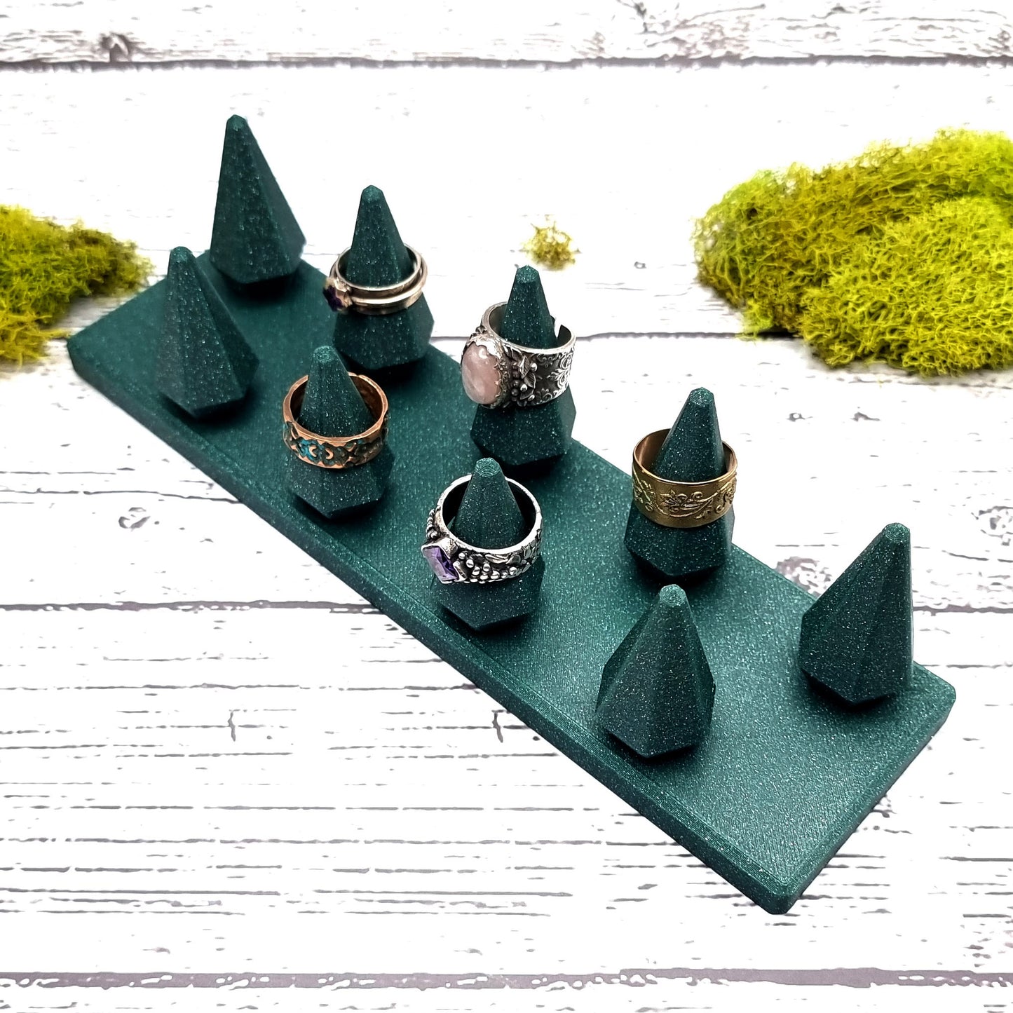 9 Fingers Display for Rings (Vertical) - Alpine Green Display for Rings SweetyBijou Tools   