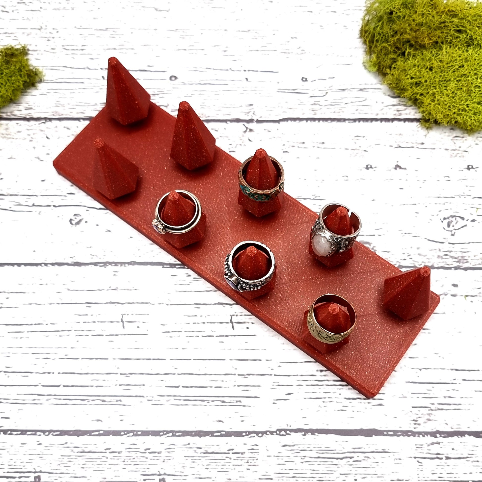 9 Fingers Display for Rings (Vertical) - Crimson Red Display for Rings SweetyBijou Tools   