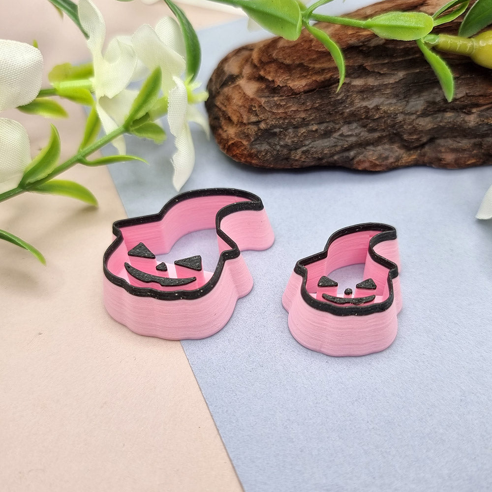Pumpkin with hat shape Halloween polymer clay cutter