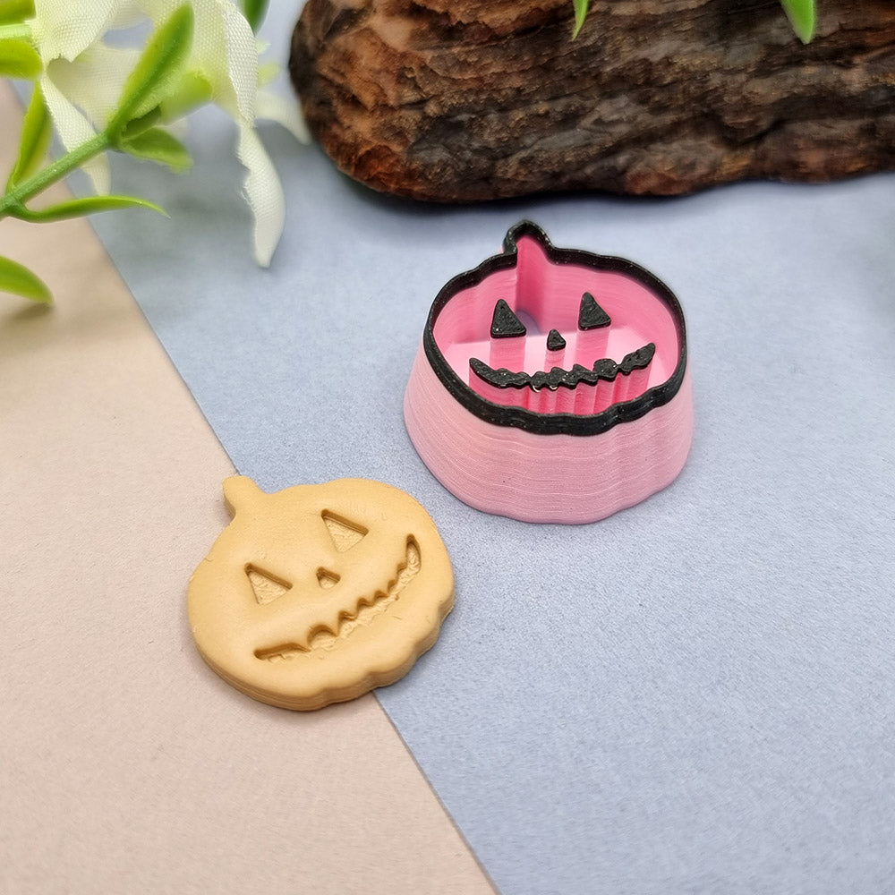 Angry pumpkin shape Halloween polymer clay cutter