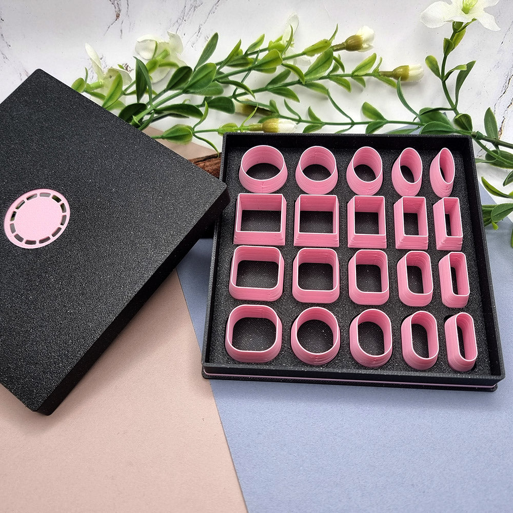 52pcs Mini Geometric Polymer Clay Cutters in 3 Luxury Boxes
