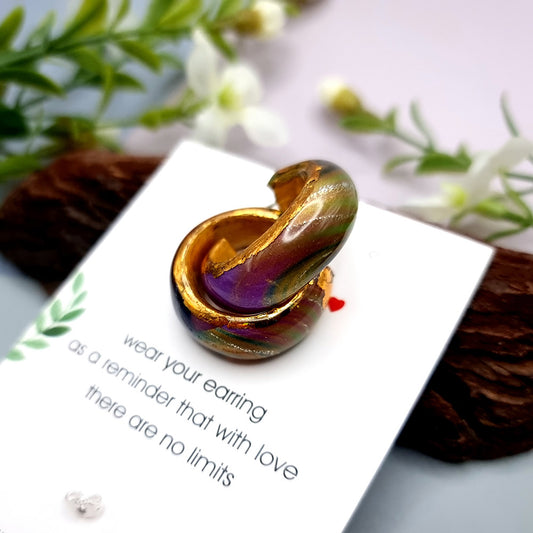 Huggie Earrings - Rainbow and Gold