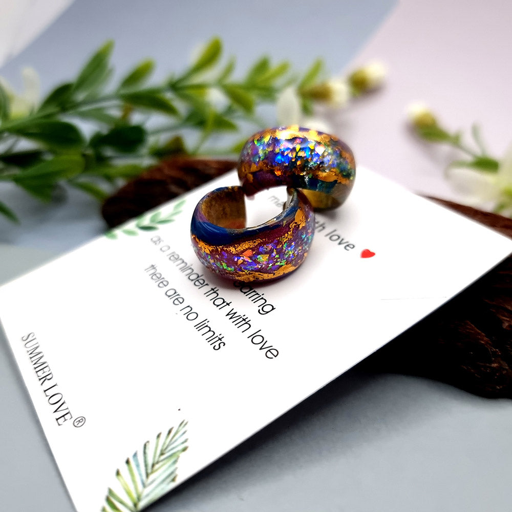 Huggie Earrings - Opal, Rainbow and Gold