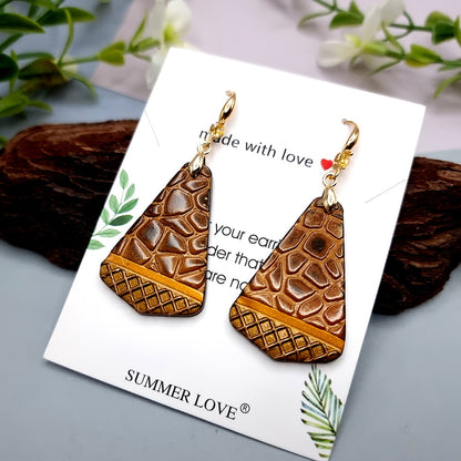 Geometric, Giraffe, Brown and Gold