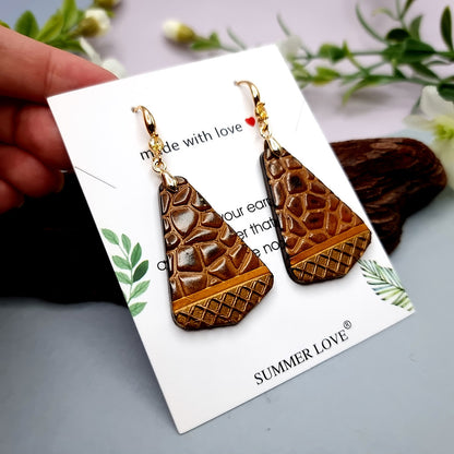 Geometric, Giraffe, Brown and Gold