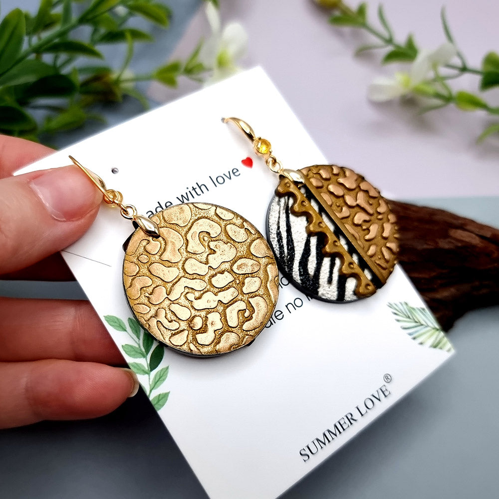 Round Zebra Earrings