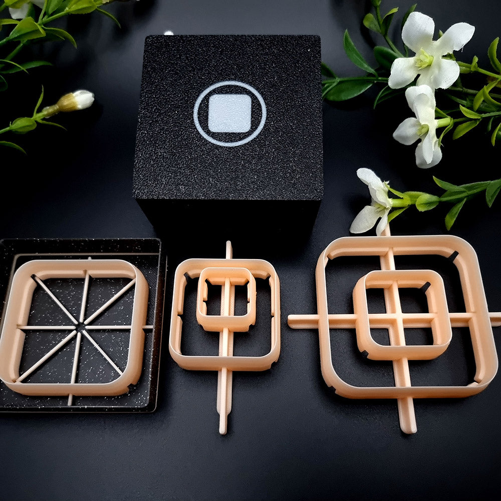 5 Rounded Square Cutters in Set - Perfectly Aligned Cutters #12