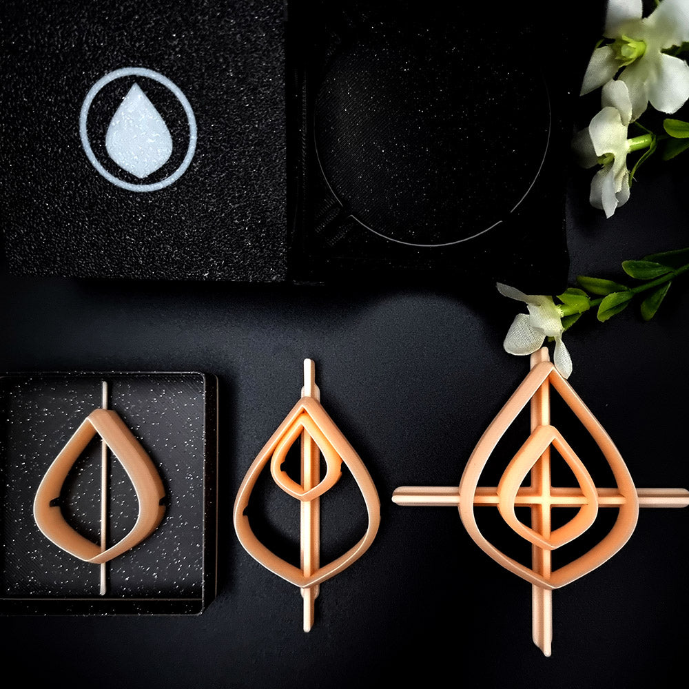 Sharp Drop polymer clay cutters in graduated nesting sizes for layered earrings - Perfectly Aligned set by SweetyBijou