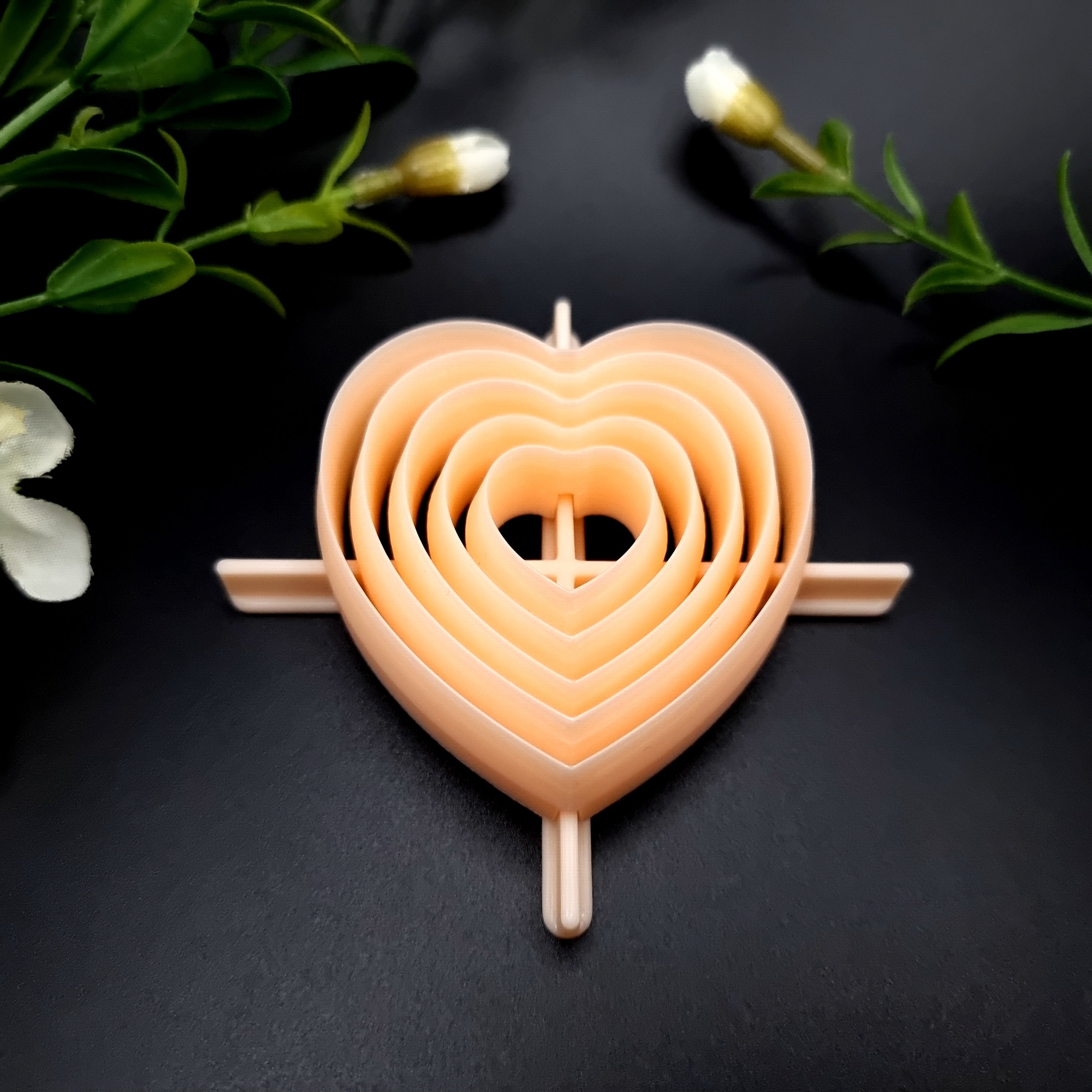 Heart polymer clay cutters in graduated nesting sizes for layered earrings - Perfectly Aligned set by SweetyBijou