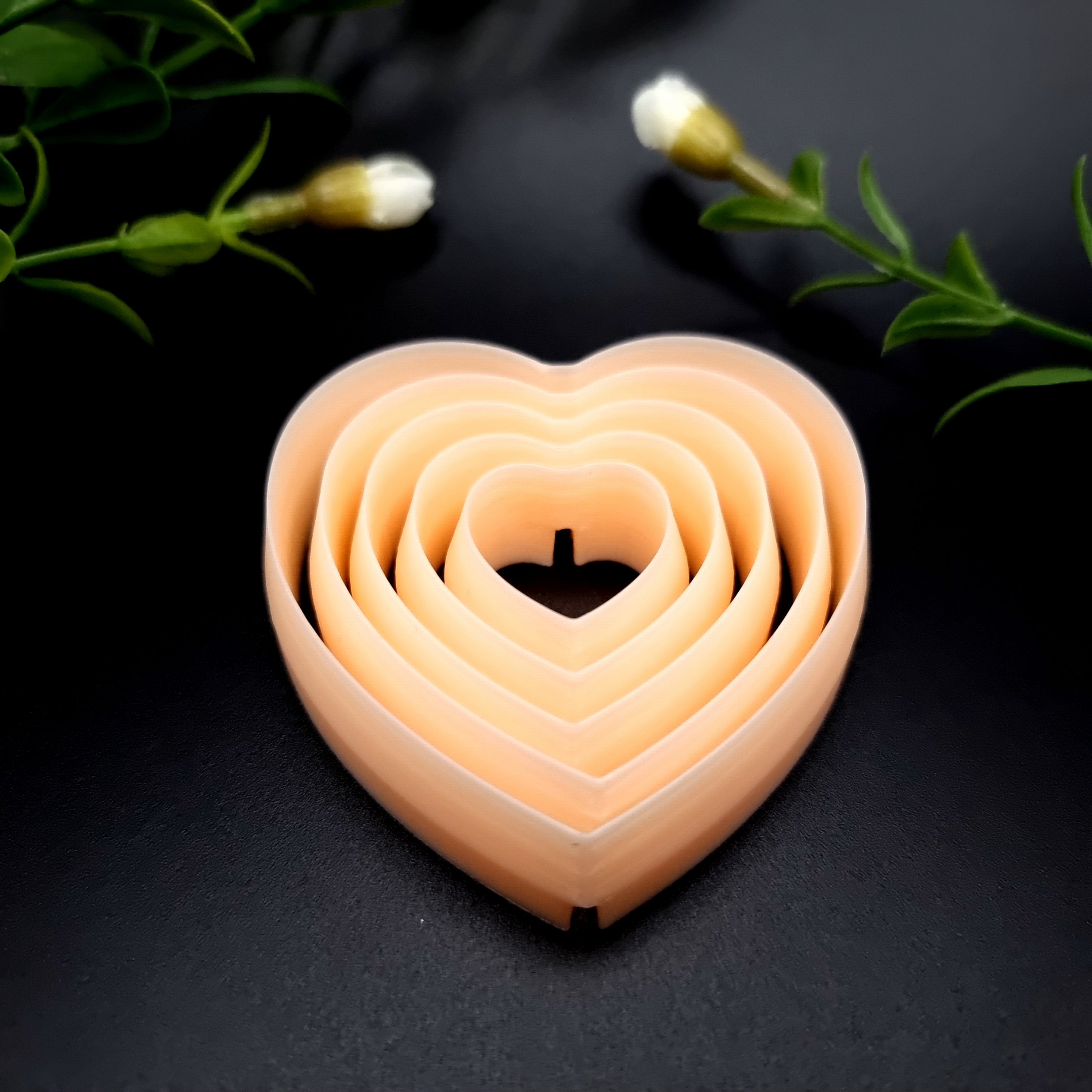 Heart polymer clay cutters in graduated nesting sizes for layered earrings - Perfectly Aligned set by SweetyBijou