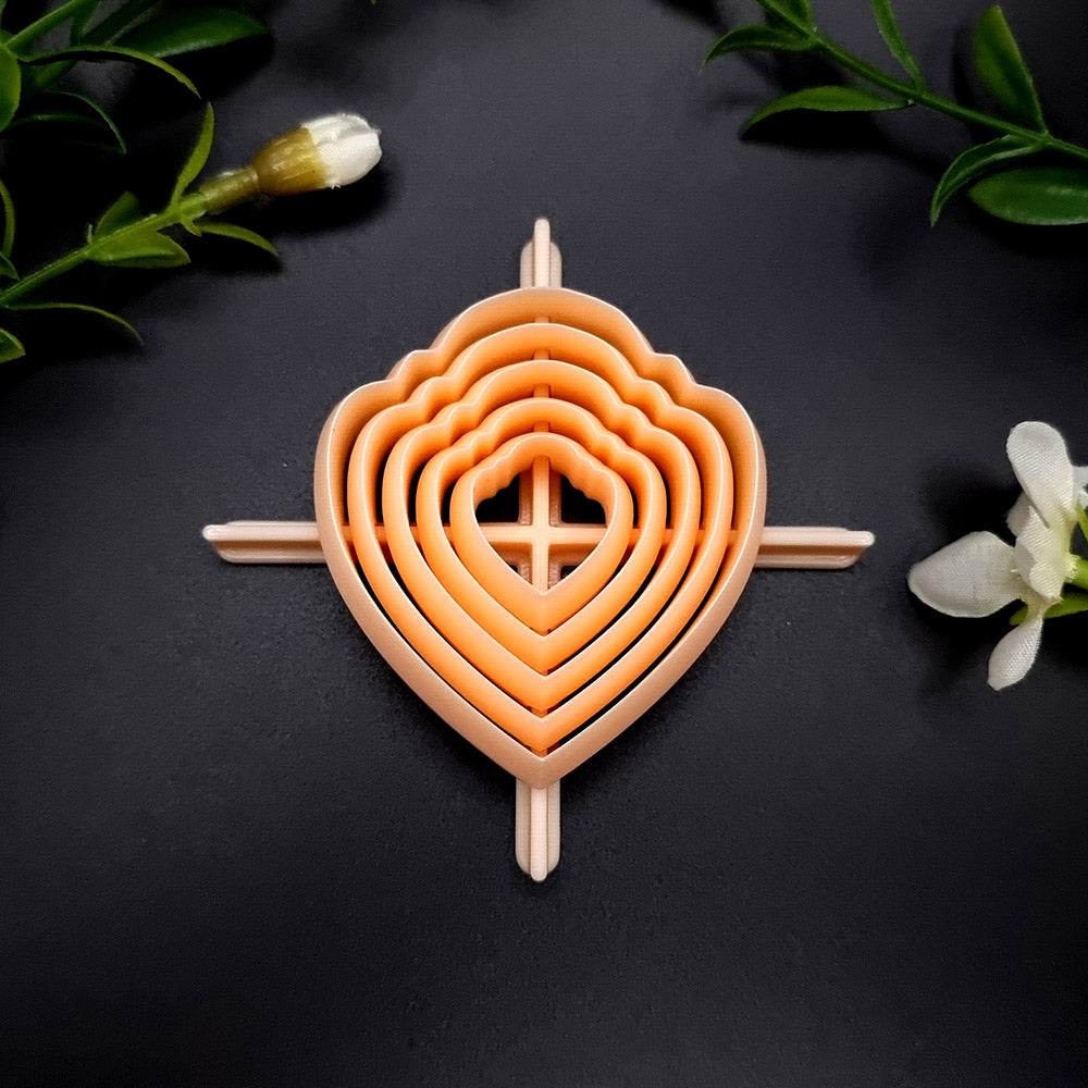 5 Heart Shield Cutters in Set - Perfectly Aligned Cutters #16