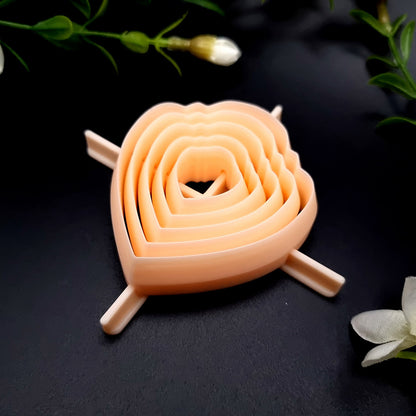 5 Heart Shield Cutters in Set - Perfectly Aligned Cutters #16