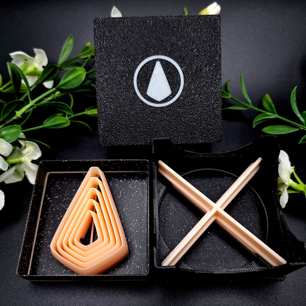 Square Drop polymer clay cutters in graduated nesting sizes for layered earrings - Perfectly Aligned set by SweetyBijou