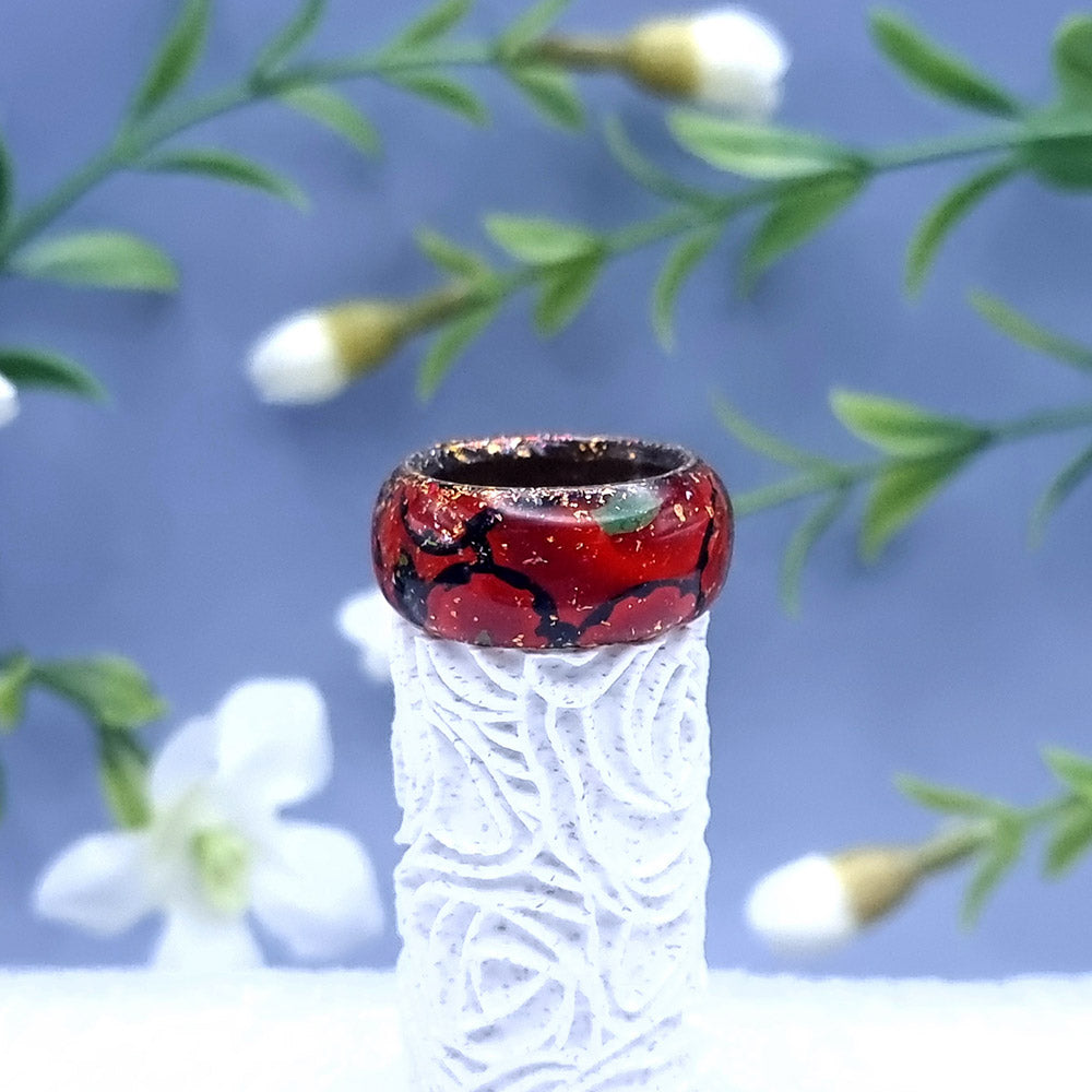 Poppy Ring With Sparkles, Size 7