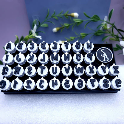 ABC Stamps - Halloween Style - English Alphabet and Digits in Convenient Box