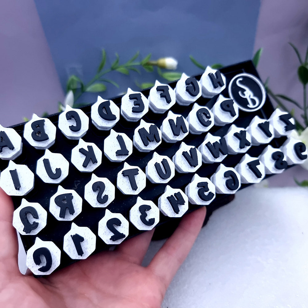 ABC Stamps - Halloween Style - English Alphabet and Digits in Convenient Box