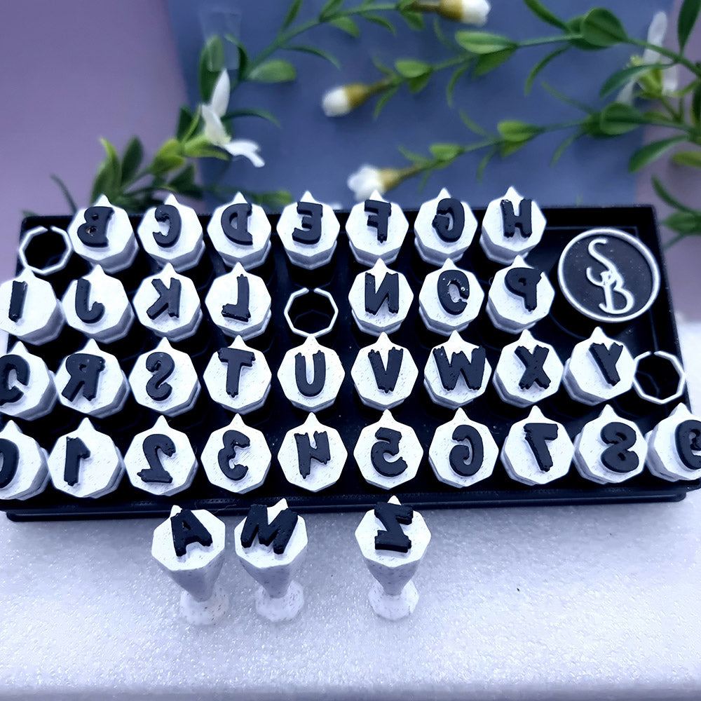 ABC Stamps - Halloween Style - English Alphabet and Digits in Convenient Box