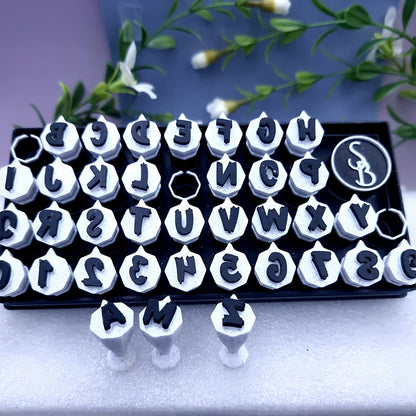 ABC Stamps - Halloween Style - English Alphabet and Digits in Convenient Box