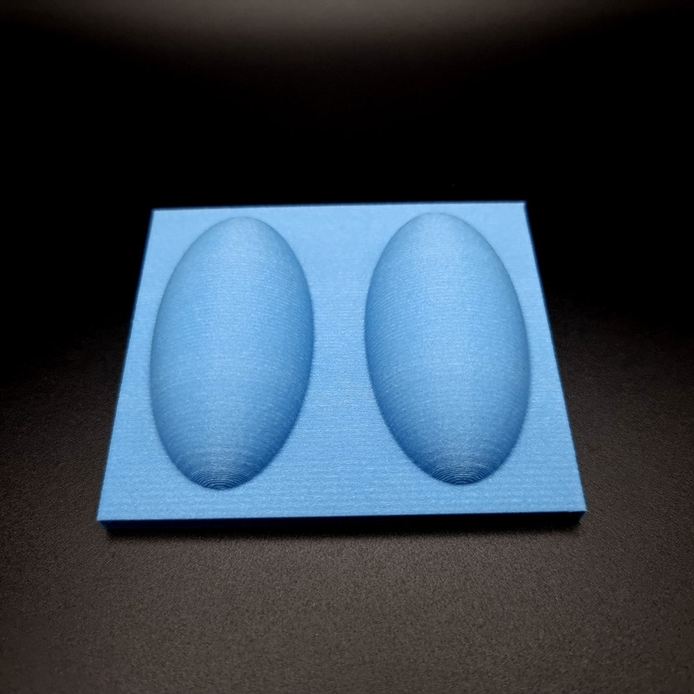 Thin 2 Ovals domed baking base for polymer clay