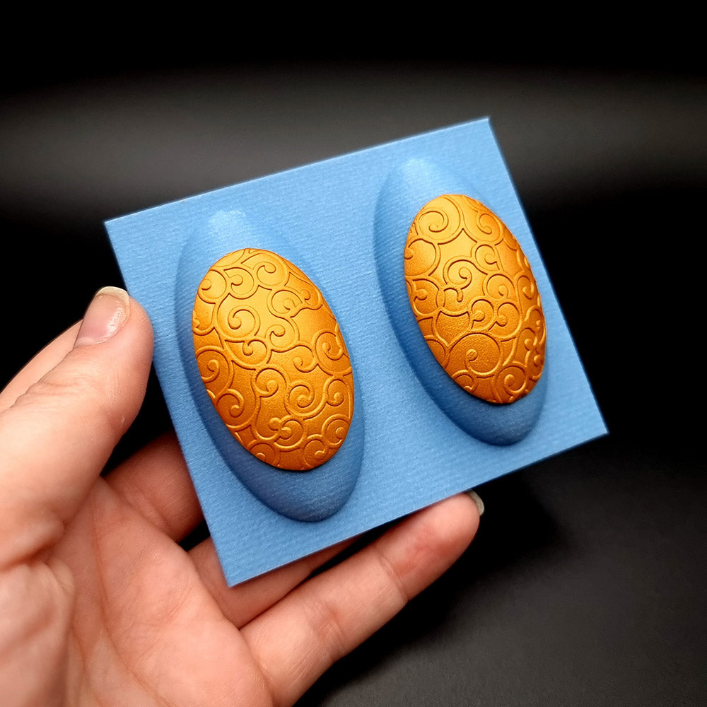 Thin 2 Ovals domed baking base for polymer clay