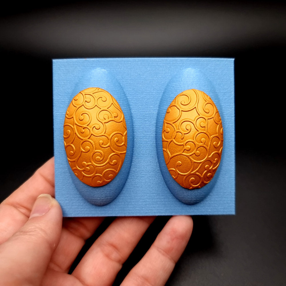 Thin 2 Ovals domed baking base for polymer clay