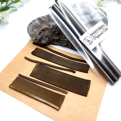 Set of 3 textured metal rod tool for polymer clay