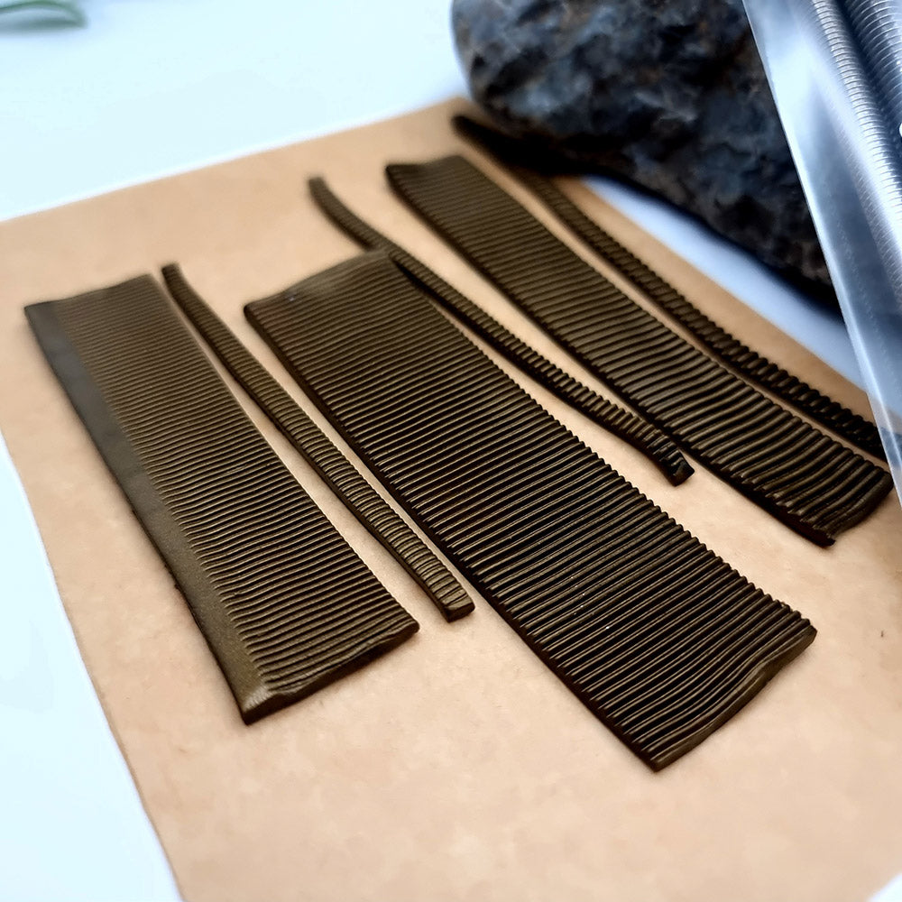 Set of 3 textured metal rod tool for polymer clay