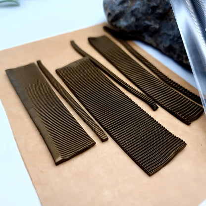 Set of 3 textured metal rod tool for polymer clay