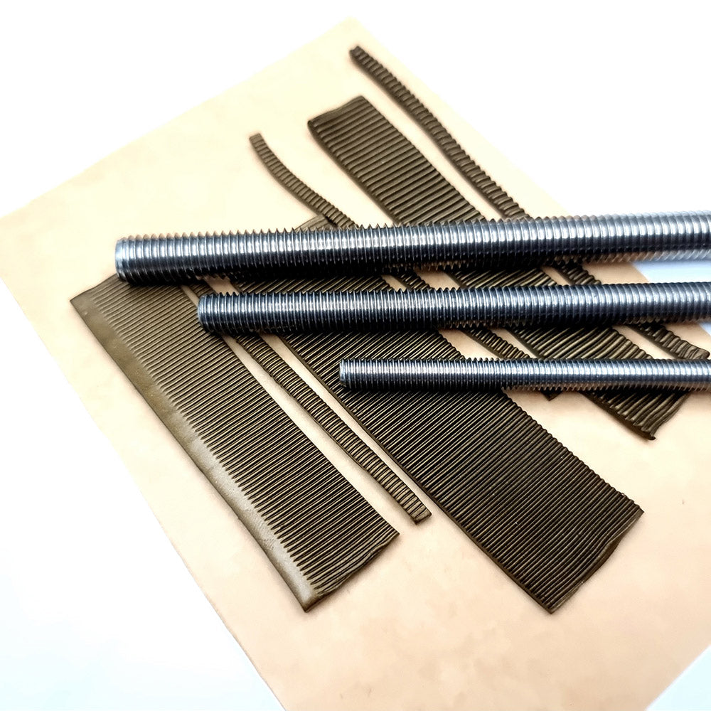 Set of 3 textured metal rod tool for polymer clay