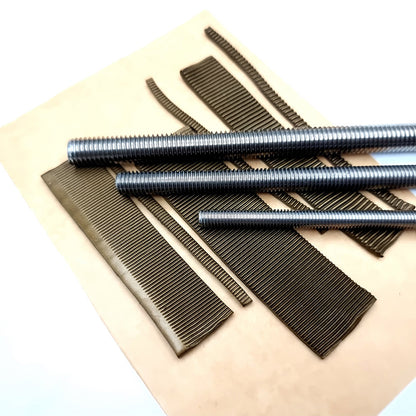 Set of 3 textured metal rod tool for polymer clay