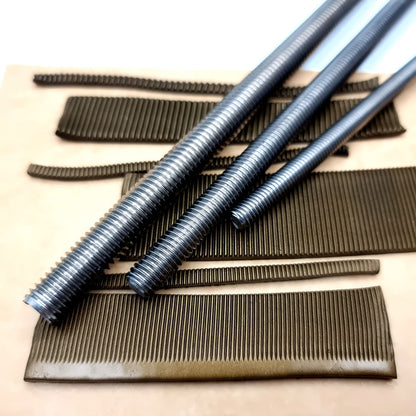Set of 3 textured metal rod tool for polymer clay