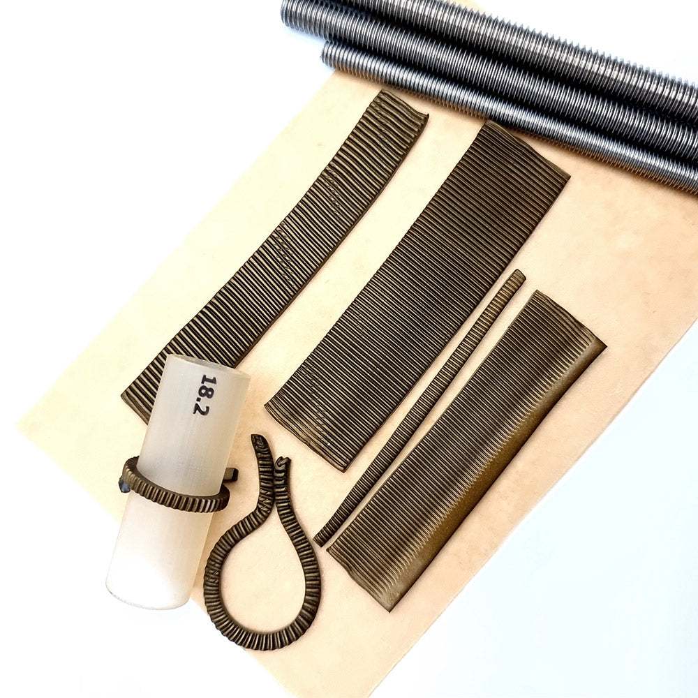 Set of 3 textured metal rod tool for polymer clay