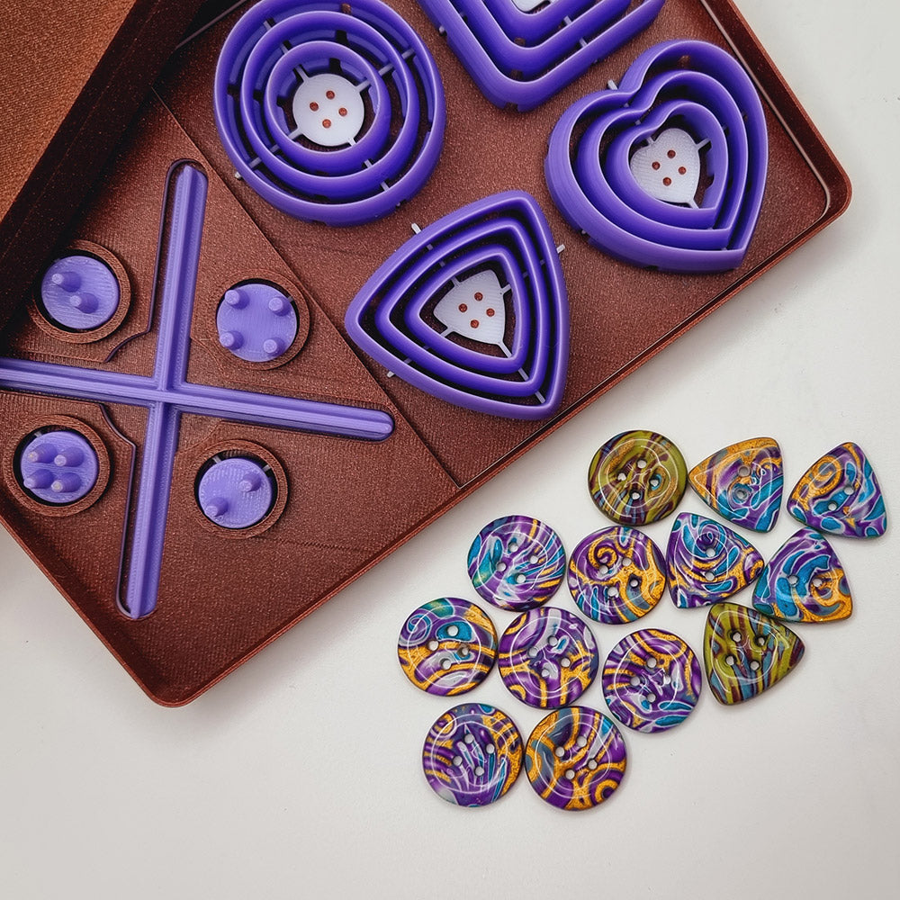 SweetyBijou Buttons Toolkit Set 1 polymer clay button maker with cutters and center pins