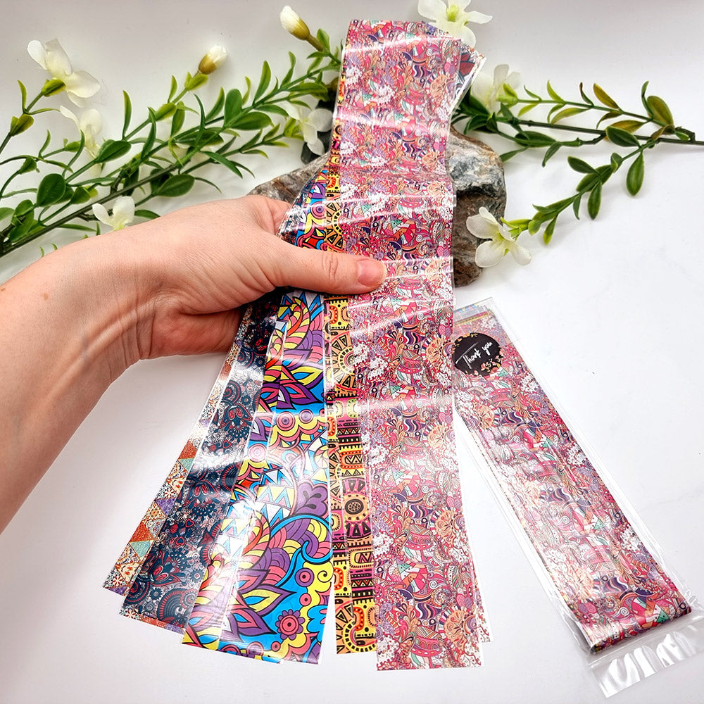 10 Colorful Patterns of Transfer Foils - Set 2